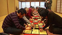 埼玉県 より社会保険労務士 越谷支部さまが、善光寺参りにお越し頂き 当院にて「精進料理」・「お数珠作り体験」をされました。